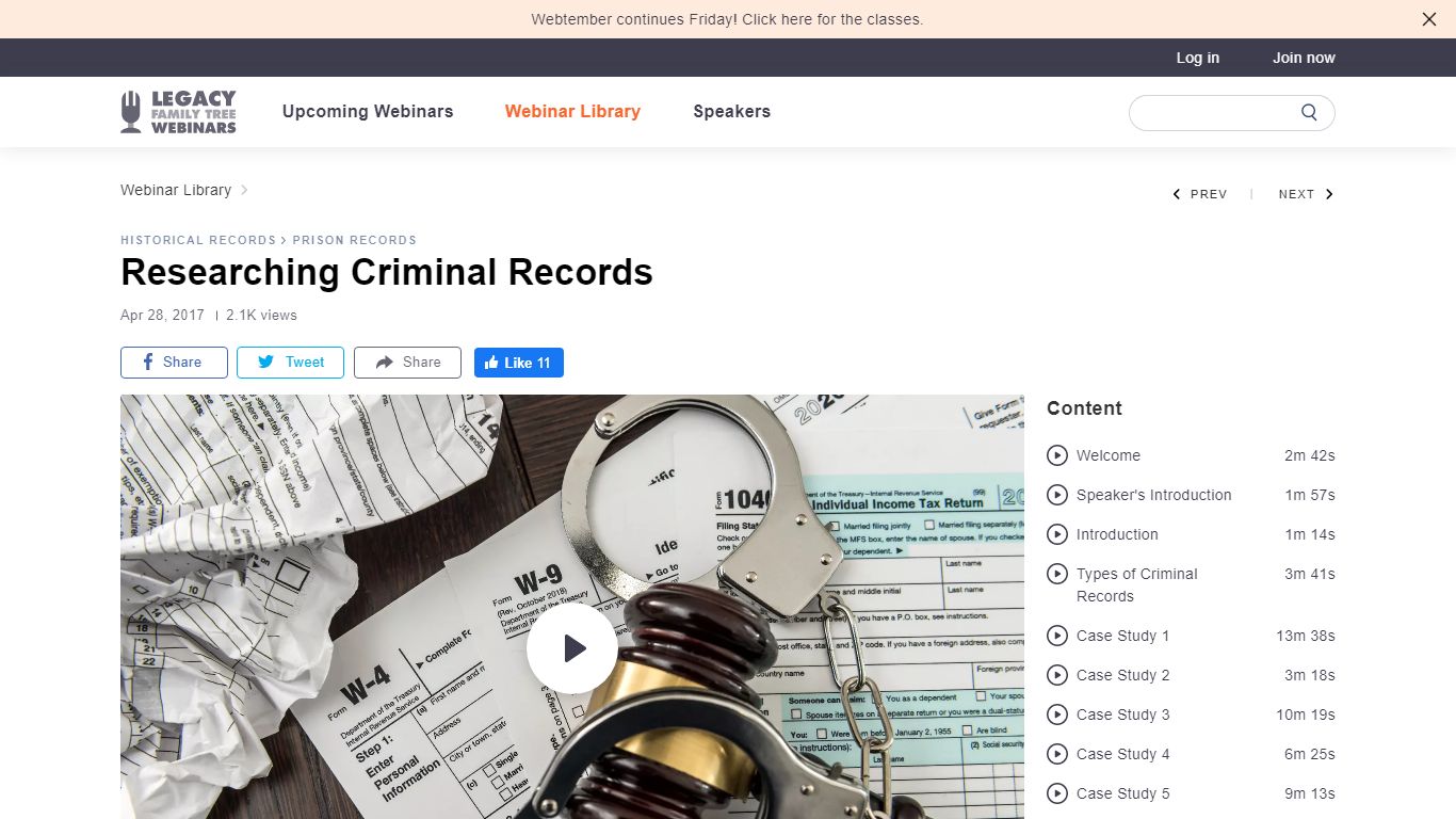 Researching Criminal Records - Legacy Family Tree Webinars