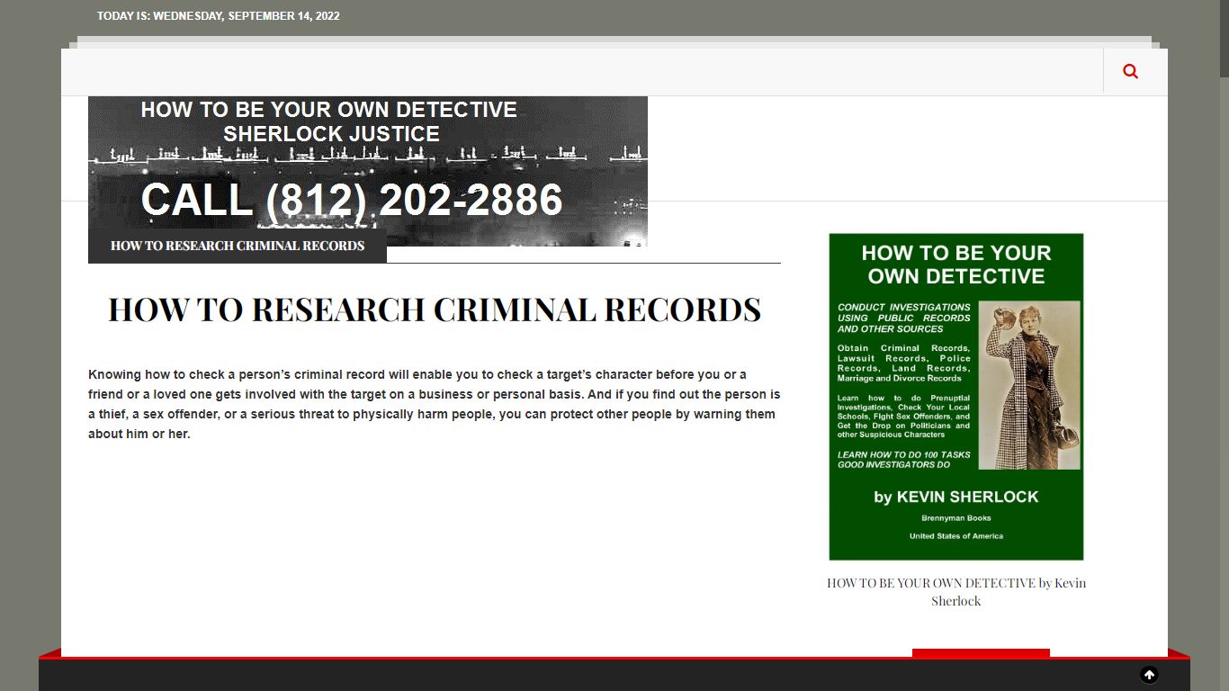HOW TO RESEARCH CRIMINAL RECORDS - HOW TO BE YOUR OWN DETECTIVE